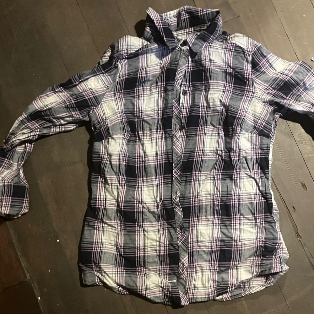 Croft & Barrow Men's Casual Plaid Shirt - Navy and White